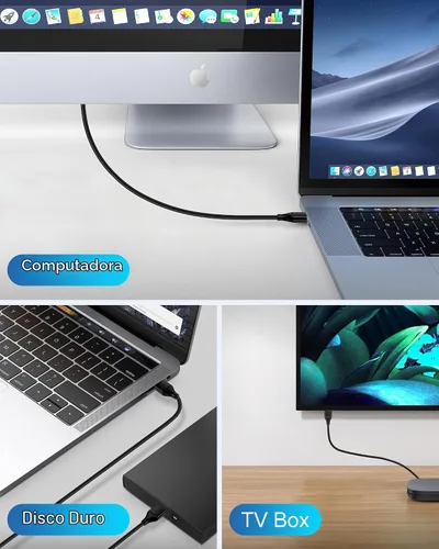 Vista 7 de Cable USB a USB de 6 pies, macho a macho USB A a USB A para discos duros WD
