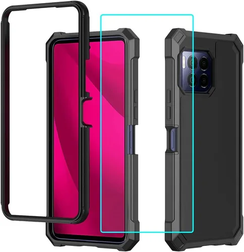 Vista 7 de Funda para T-Mobile Revvl 7 Pro 5G con protector de pantalla, protección de cuerpo completo, parte trasera de policarbonato suave, protección