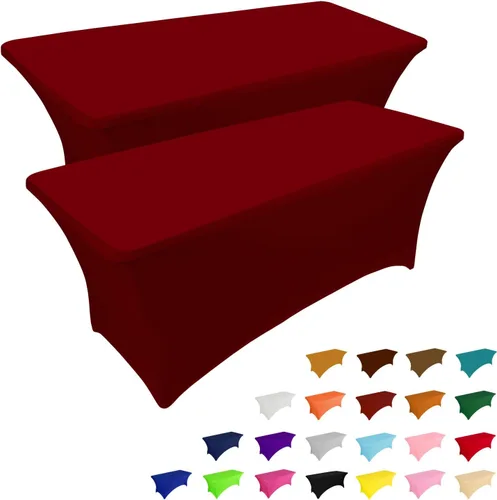 Vista 21 de IVAPUPU - Mantel de elastano para mesas rectangulares, ajustado, elástico, lavable, protector de mesa para eventos, fiestas, bodas, cócteles, Negro