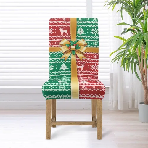 Vista 6 de Rnyleeg Juego de 1 fundas para sillas de comedor de Navidad, fundas para sillas de comedor, diseño étnico, diseño étnico, suave, lavable, para Arco