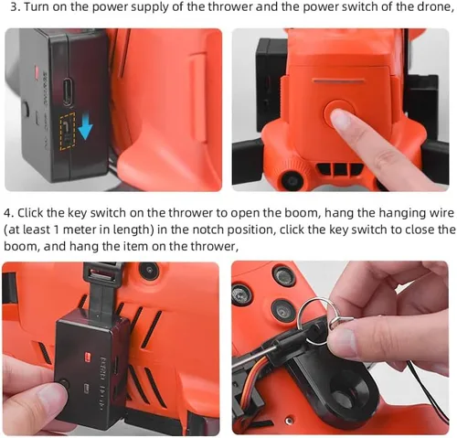 Vista 5 de Dispositivo de entrega de transporte de carga útil Airdrop para EVO II para EVO II Pro, accesorios para drones, propuesta de boda, accesorios de kit