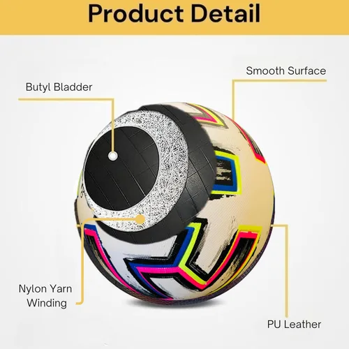 Vista 2 de Balón de fútbol famoso del partido final de la Copa del Mundo Euro 2020, diseño de 6 paneles de fútbol [tamaño oficial 5] – Perfecto