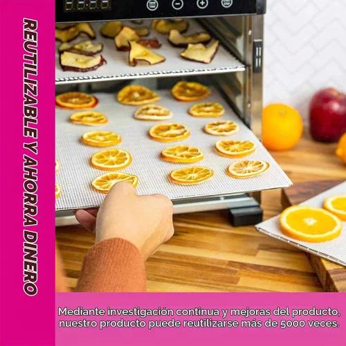 Vista 3 de GUCUJI - Juego de 5 hojas deshidratadoras de silicona antiadherentes de alta calidad para secadora de frutas
