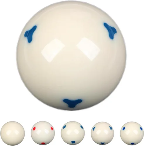 Vista 3 de Bola de billar blanca de repuesto de 2-1/4", bola blanca de taco, bola azul de 6 puntos AAA, 6 onzas, 6.00 oz, accesorios para mesa de billar