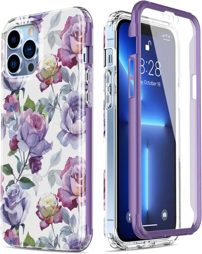 Vista 43 de Esdot Funda protectora para iPhone 13 Mini con protector de pantalla integrado, protección de grado militar con diseños de moda para mujeres