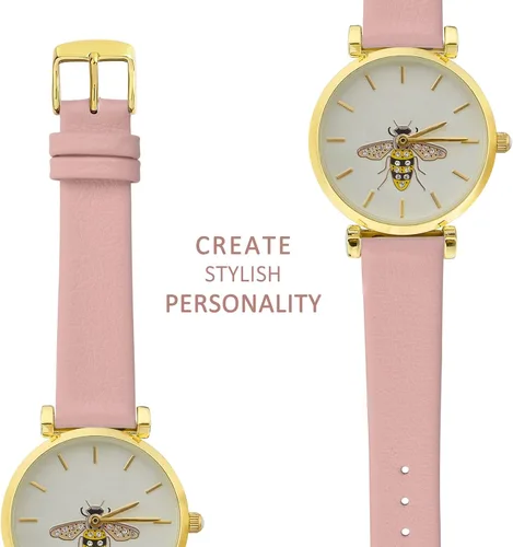 Vista 5 de WOCCI Correas de reloj elegantes, correas de repuesto de cuero genuino para hombres y mujeres, ancho de la correa 0.315 in, 0.394 in, 0.472 in