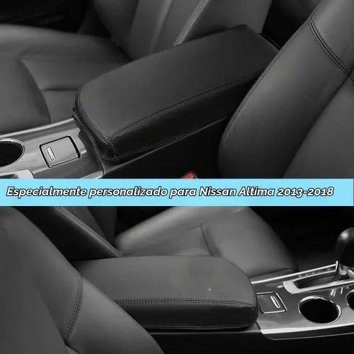 Vista 6 de XITER Con logotipo "Altima" protector para reposabrazos de automóvil, 1 almohadilla de cuero para consola central para Nissan Altima 2013-2018