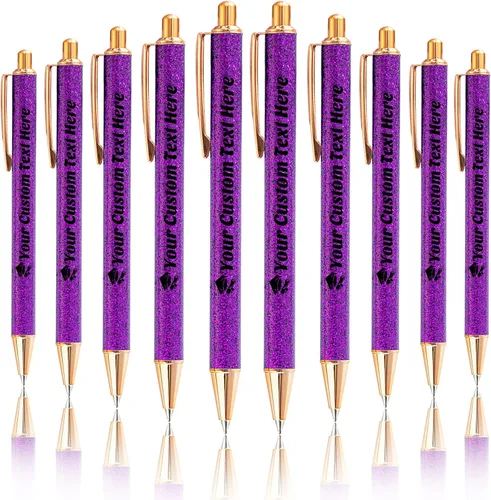 Vista 56 de 10 bolígrafos personalizados con purpurina, bolígrafos impresos personalizados a granel, bolígrafos retráctiles de tinta negra para graduación