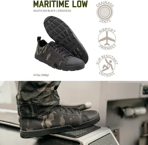 Vista 7 de Altama Botas tácticas marítimas unisex de corte medio compatibles con aletas de buceo con puertos de drenaje de agua y plantilla contorneada de PU