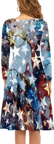 Vista 3 de Viewamoon Vestidos midi para mujer, vestido de manga larga para otoño, talla S-4XL