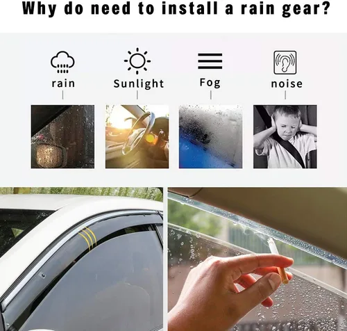 Vista 3 de Car styling humo ventana sol lluvia visera deflector protector para 301 2014-2017 no en canal lluvia guardias 4 piezas conjunto
