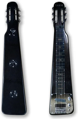 Vista 3 de TARIO Lap Steel Guitar 6 String Cabeza ranurada Stock Electric Slide Guitarras con bolsa de concierto (negro)