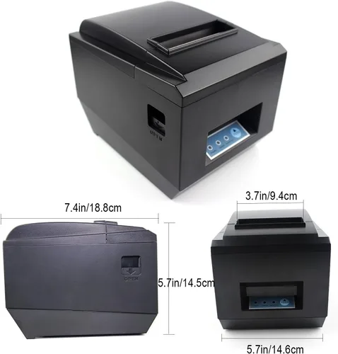 Vista 2 de symcode Impresora térmica de recibos POS Ethernet/LAN y puerto serie - Cortador automático - Puerto de cajón de efectivo - Ancho de papel 3 1/8