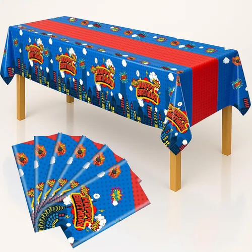 Vista 17 de Mantel rectangular de 3 piezas para decoración de fiestas de cumpleaños, mantel de plástico de 108 x 54 pulgadas, desechable, suministros