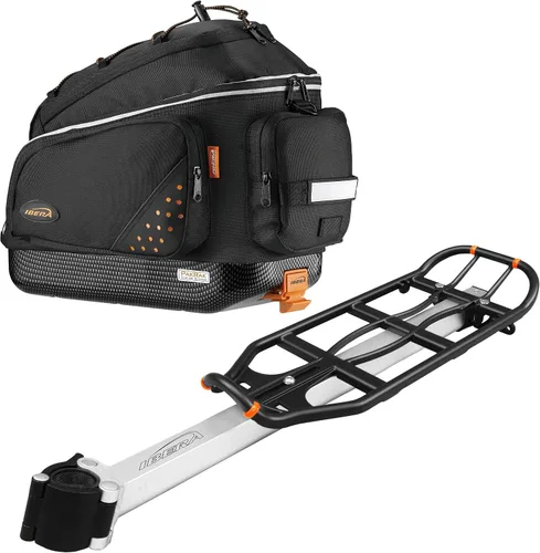 Vista 9 de Ibera PakRak - Mini bolsa para maletero de bicicleta y poste de asiento combinado de liberación rápida
