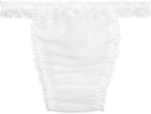 Vista 2 de Satini Bragas de encaje transparente con volantes para mujer
