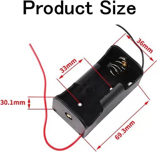 Vista 15 de 2 unidades de soporte para pilas D de 8 ranuras con respaldo doble y cables, caja para pilas de tamaño D de 8x1.5V 8D bilateral