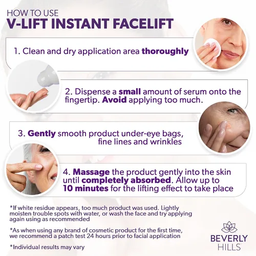 Vista 5 de Beverly Hills V-Lift - Suero de veneno de abeja para ojos hinchados, ojeras, arrugas y bolsas debajo de los ojos para mujeres y hombres, 1.0 fl oz