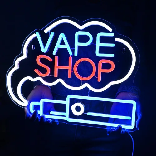 Vista 7 de Britrio VAPE Shop Letrero de neón para pared, decoración de humo, ventana de negocios, hogar, bar, oficina, dormitorio, cocina, cueva de hombre