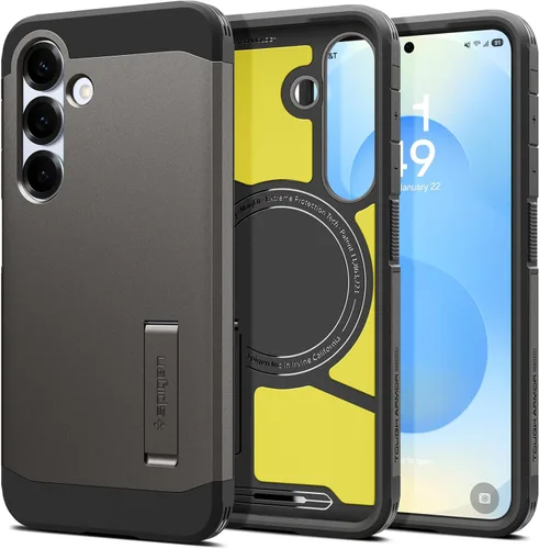 Vista 28 de Spigen Funda para Galaxy S25, Tough Armor MagFit [Kickstand] [Compatible con MagSafe] [Protección de grado militar] - Abyss Green Abyss Verde
