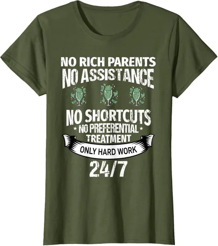 Vista 11 de Camiseta No Rich Parents Just Only Hard Work, Negro -, Pequeña