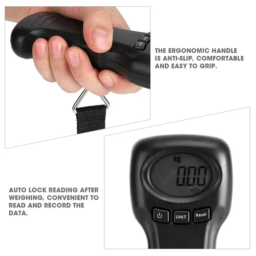Vista 3 de Báscula de equipaje, báscula de equipaje de 97.0 lbs97 libras, báscula digital LCD para maletas para viajes, equipaje de aerolínea, paquetes de envío