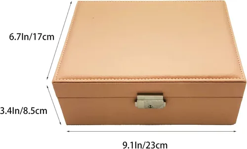 Vista 4 de PACEKONER Joyero organizador, caja de almacenamiento de joyería de 2 capas con cerradura y llave, estuche de joyería para mujeres y niñas (rosa)