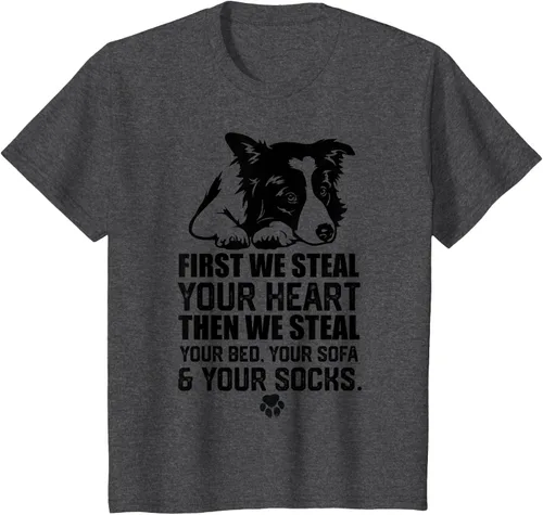 Vista 31 de Border Collie Steal Your Heart Steal Your Bed - Camiseta de sofá, Gris
