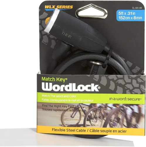 Vista 2 de WordLock WLX Hex MatchKey Cable. Candado para bicicletas.