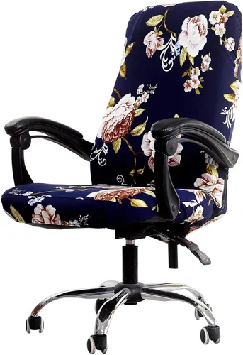 Vista 23 de WOMACO Fundas para Silla de Oficina Estampadas, Funda Elástica para Silla de Computadora Funda Universal para Silla de Jefe Estilo Simplismo Moderno