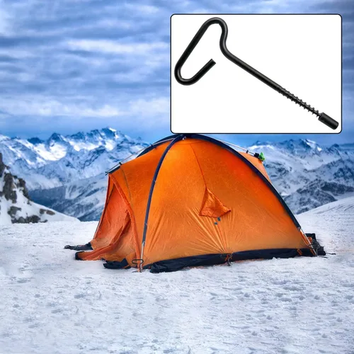 Vista 4 de Estacas para tienda de campaña, 4 piezas de uñas de hielo molidas para clavos roscados, accesorio fijador para tienda de campaña, herramienta