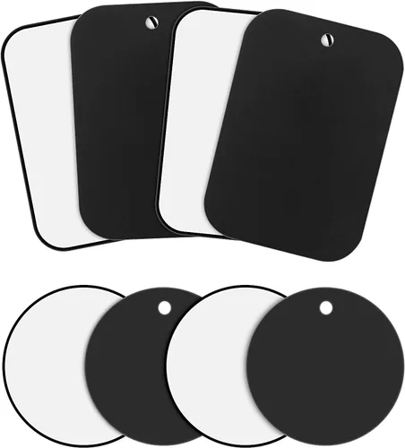 Vista 5 de Weewooday 24 placas de metal para teléfono, soporte magnético para automóvil, soporte magnético con soporte adhesivo para soportes magnéticos