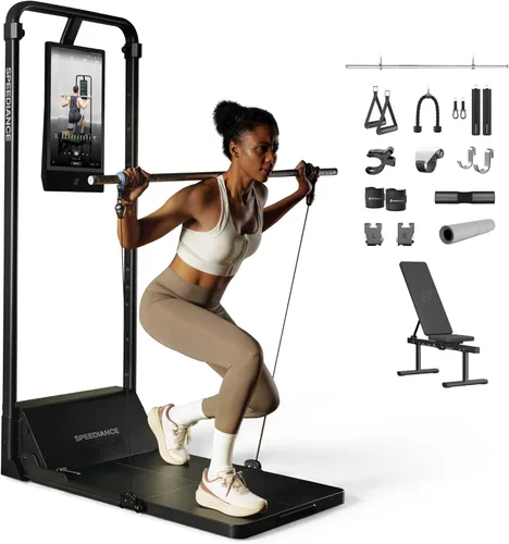 Vista 10 de Speediance Gimnasio en casa, máquina Smith multifuncional inteligente alimentada por IA para entrenamiento de fuerza de cuerpo completo