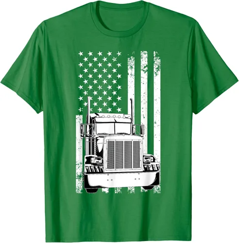 Vista 50 de Camión conductor bandera americana camionero vintage hombres mujeres regalo camiseta