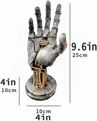 Vista 2 de Cyberpenk - Mano mecánica Silverhand, soporte para control de juegos, estilo punk, steampunk, moderno, decoración del hogar, decoración de sala