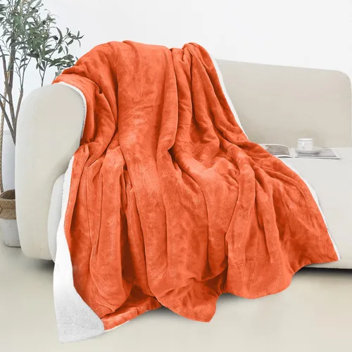Vista 13 de Elegant Comfort - Manta reversible y ultra suave de franela con forro polar - Manta de sherpa navideña de invierno - Ligera, suave y acogedora
