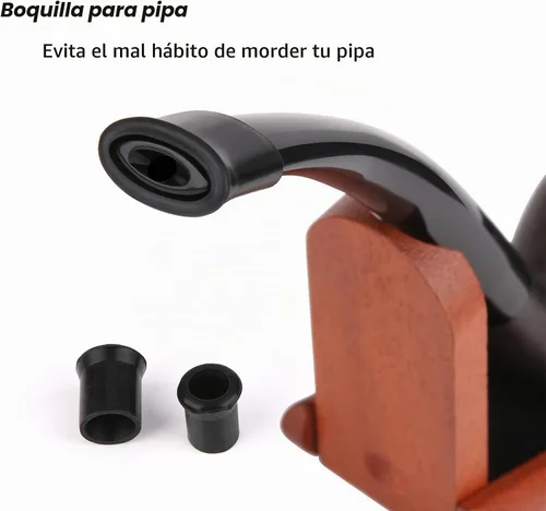 Vista 5 de Joyoldelf Pipa de tabaco, pipa de madera de lujo para fumar con soporte para pipa, tubos de tabaco de ébano para fumar con raspador de pipa, caja