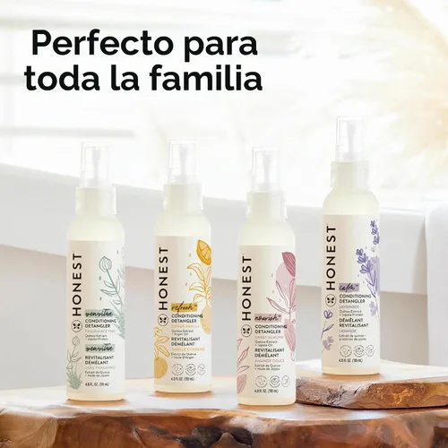 Vista 9 de The Honest Company Hair Detangler, Citrus Vanilla Refresh, 4 fl oz, 3 Pack