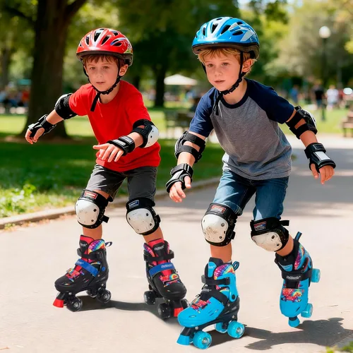 Vista 8 de Nattork Patines de Ruedas para Niños y Niñas, Patines Cuádruples de 4 Tallas Ajustables para Niños con Ruedas que se Iluminan - Maravilloso Regalo