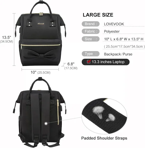 Vista 2 de LOVEVOOK Mini mochila para mujer mochila pequeña para adolescentes linda mochila de moda con puerto de carga USB Mochilas Daypack