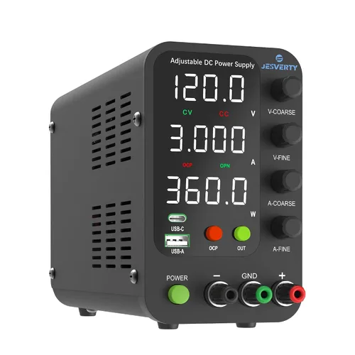 Vista 11 de Fuente de alimentación de CC variable, 0-30V 0-10A Fuente de alimentación de banco regulada de CC con pantalla LED de 4 dígitos de alta precisión