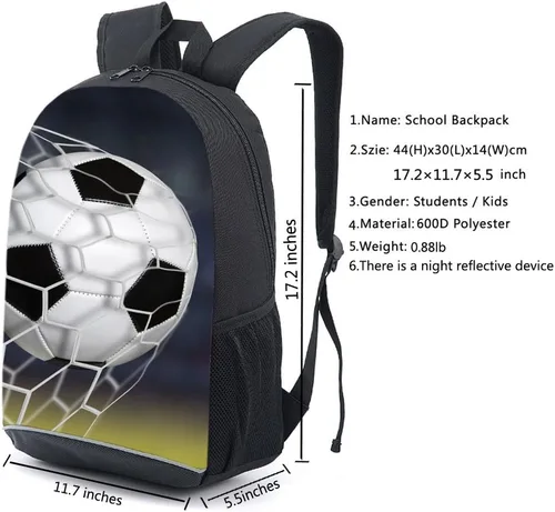 Vista 2 de Mochila adolescente, Universe Space TrendyMax Galaxy Pattern Mochila linda para la escuela, Football 1, Computadora portátil