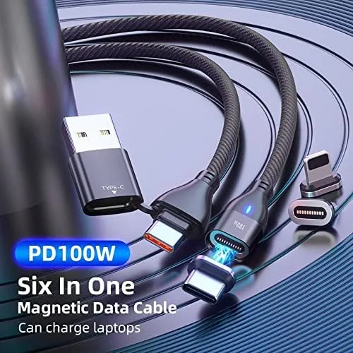 Vista 4 de BoxWave Cable Compatible with Elgato Wave3 (Cable by BoxWave) - MagnetoSnap PD AllCharge Cable (100W), Magnet PD 100W Charging Cable USB Type-C