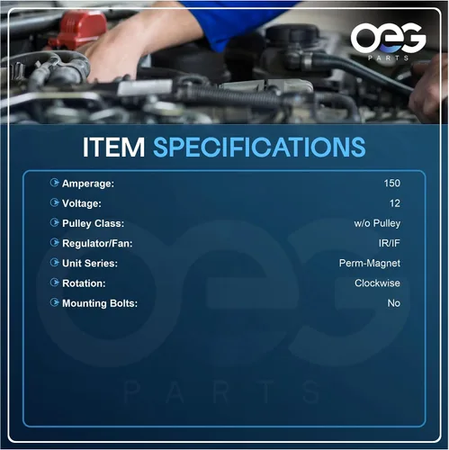 Vista 3 de Piezas OEG Nuevo alternador compatible con Chevrolet Equinox V6 3.0L 10-12, Impala 3.6L 12-2020, Captiva 3.0L 2012 Buick LaCrosse 3.0L 3.0L 3.6L