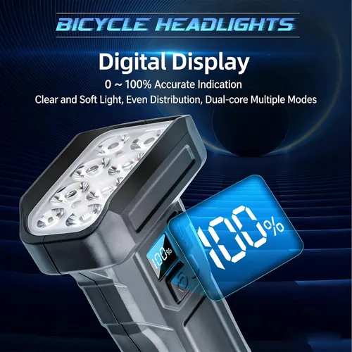 Vista 5 de Nuevas luces LED para bicicleta recargables, faro de bicicleta súper brillante, 6 modos tipo C recargable para bicicleta, luces impermeables