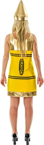 Vista 3 de Disfraz de crayón amarillo para mujer
