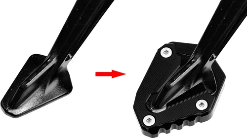 Vista 2 de Placa de extensión para soporte lateral de motocicleta compatible con 1290 Super Adventure S 2021 2022 2023 2024 Soporte para almohadilla de pie