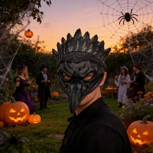 Vista 4 de 1 máscara de cuervo negro, máscara de pájaro de cuervo, máscara de pájaro para Halloween, fiesta, accesorios de carnaval, cosplay