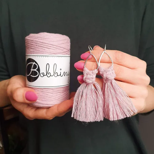 Vista 2 de Bobbiny Cordón de macramé de una sola capa para bebé de 0.069 pulgadas (100% algodón reciclado)