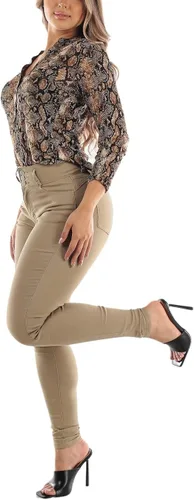 Vista 6 de Moda Xpress Levantacola - Pantalones ajustados de cintura alta para mujer y jóvenes, pantalones ajustados para levantamiento de glúteos, color azul